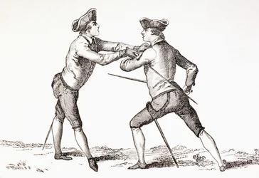 A Swordsman About to Disarm His Opponent
